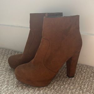 Brown Suede Booties